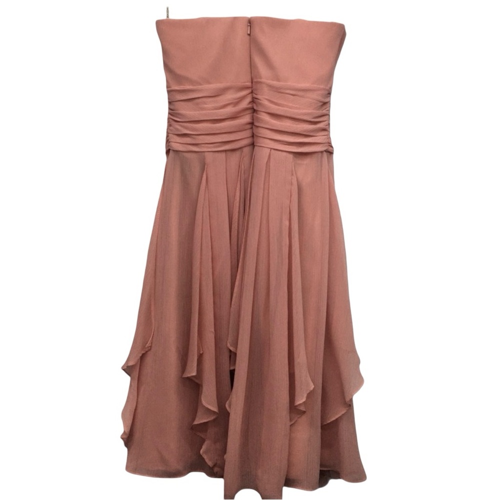 David’s Strapless Chiffon Dusty Blush Pink Prom Dress Size 4 - Picture 3 of 6